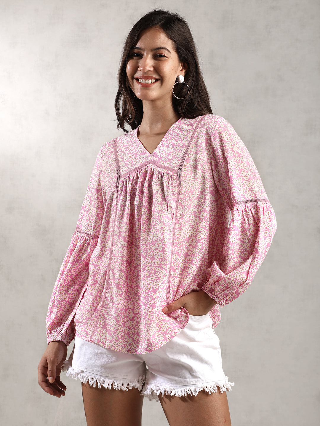 Women Pink Casual A-Line Top