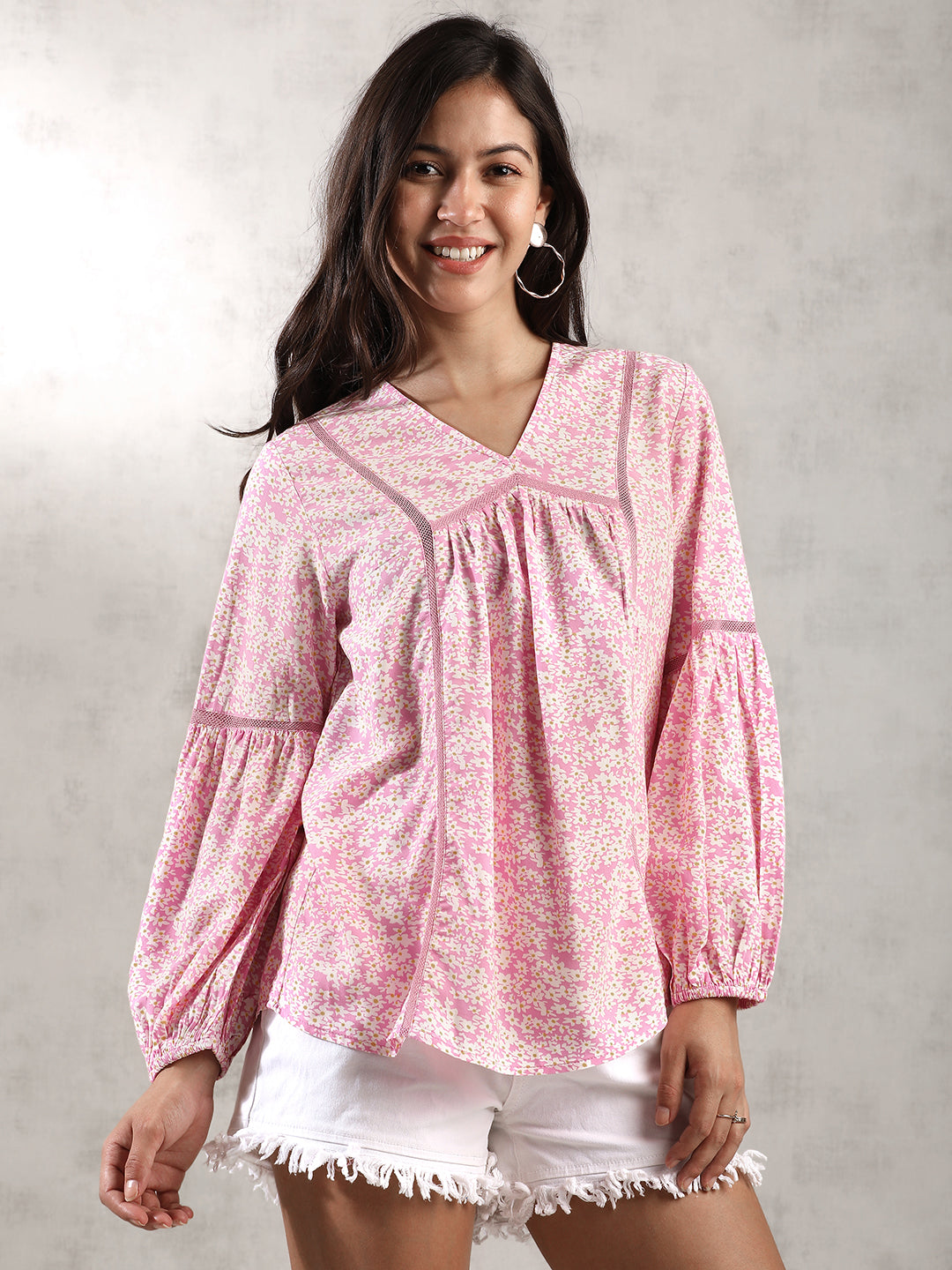 Women Pink Casual A-Line Top