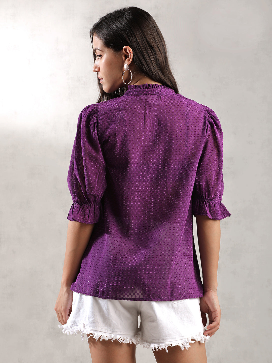 Women Purple Regular Fit Top