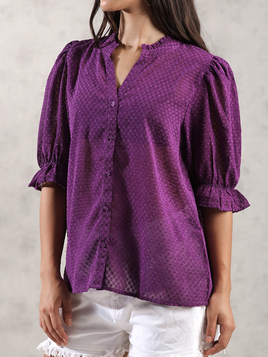 Women Purple Regular Fit Top