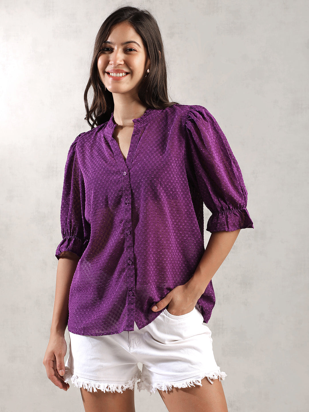 Women Purple Regular Fit Top