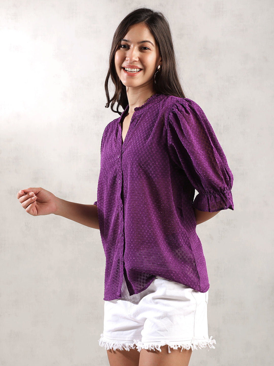 Women Purple Regular Fit Top