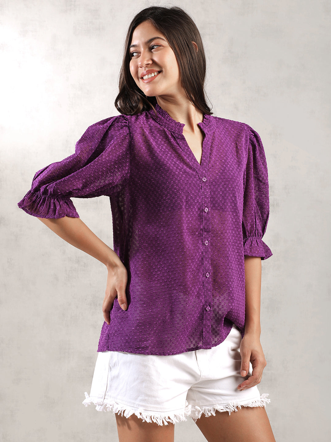 Women Purple Regular Fit Top