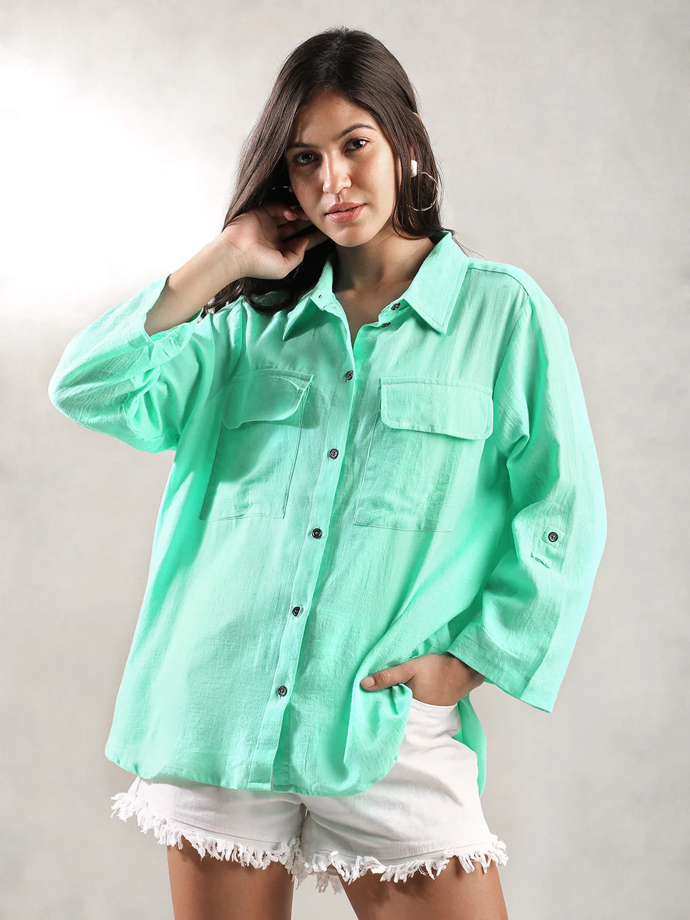 Women Green Casual Shirt