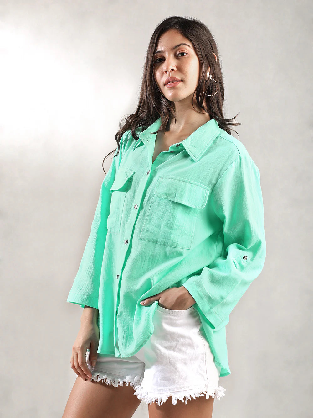 Women Green Casual Shirt