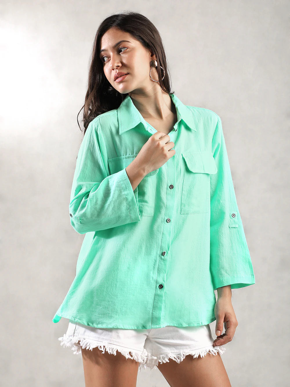 Women Green Casual Shirt