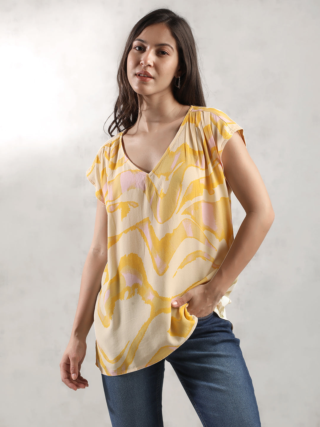 Women Yellow Regular Fit Top