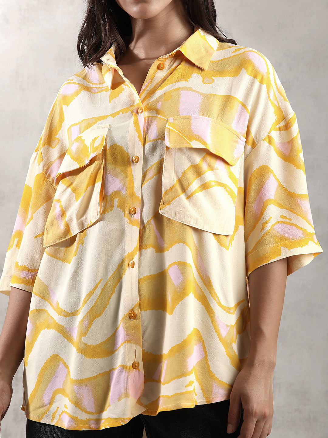 Women Yellow Comfort Fit Shirt