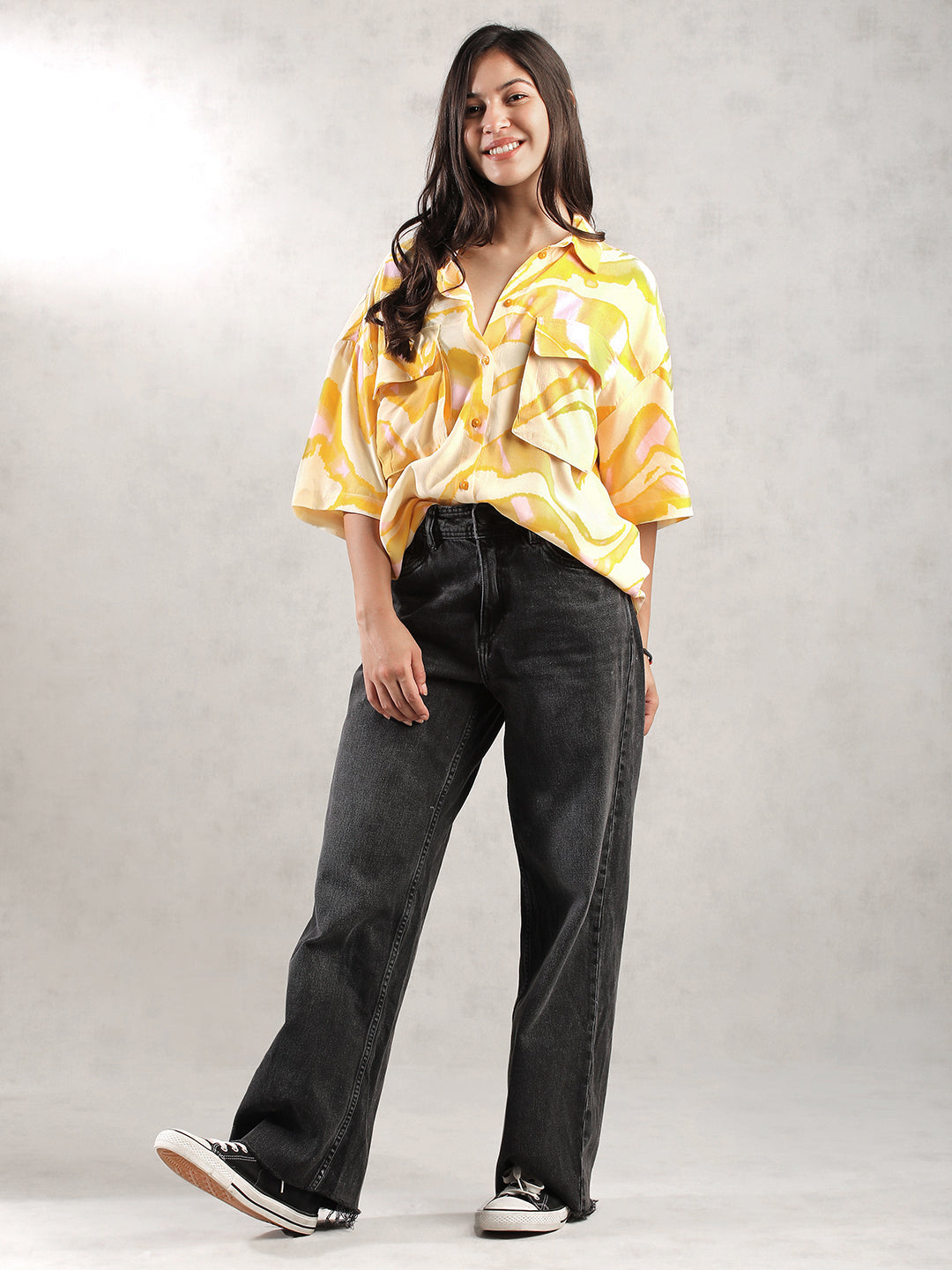 Women Yellow Comfort Fit Shirt