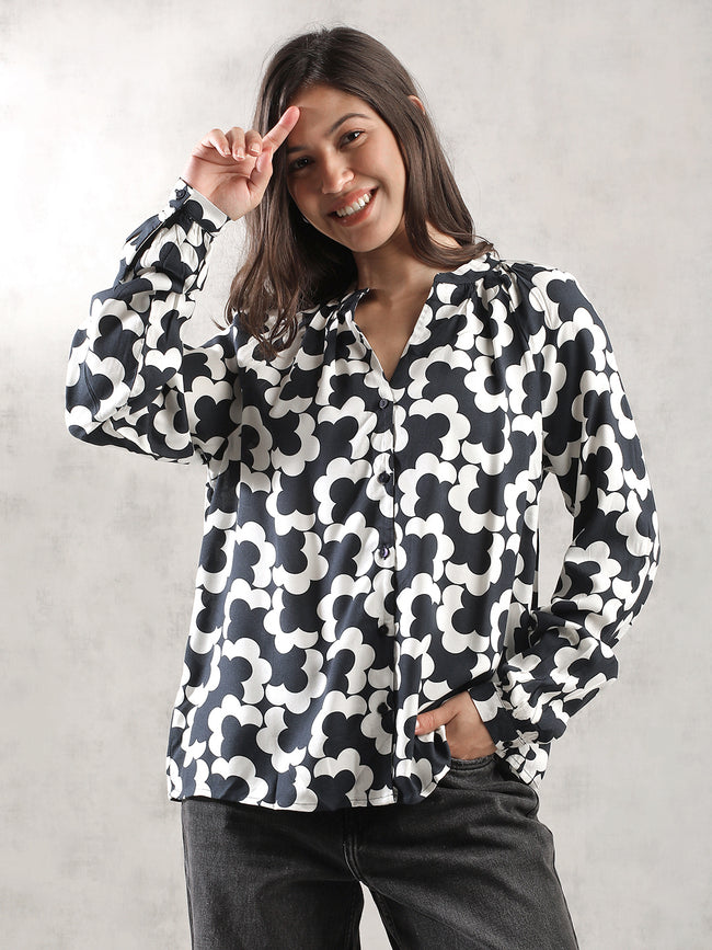 Women Navy Regular Fit Top