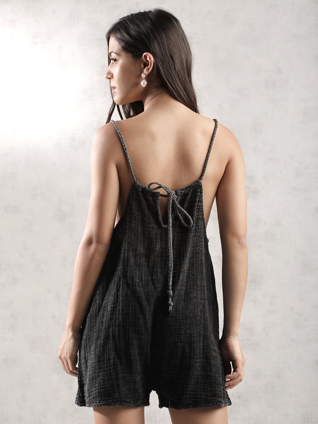 Women Dark Grey Comfort Fit Romper