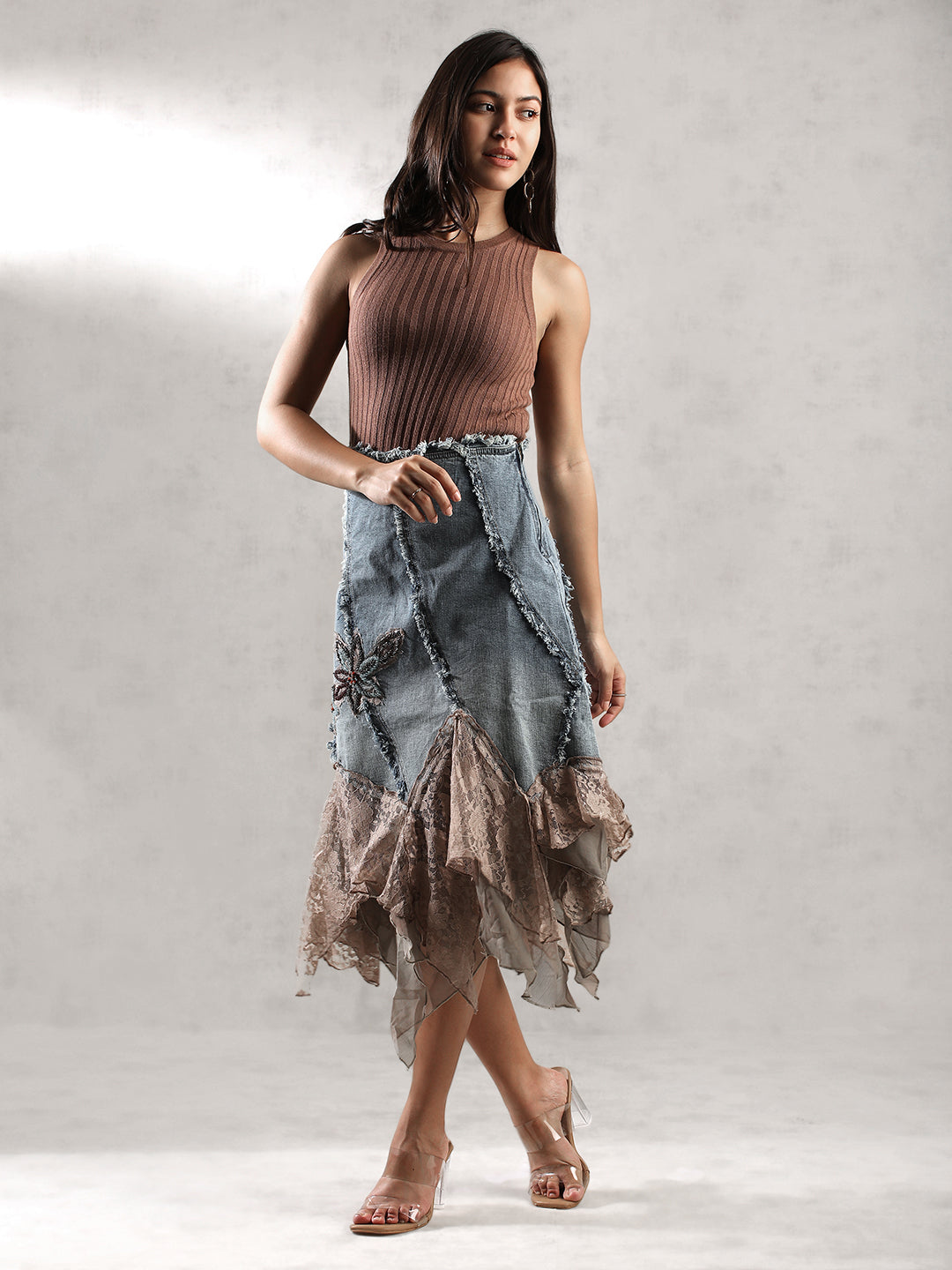 Women Chic Uptown Denim Skirt