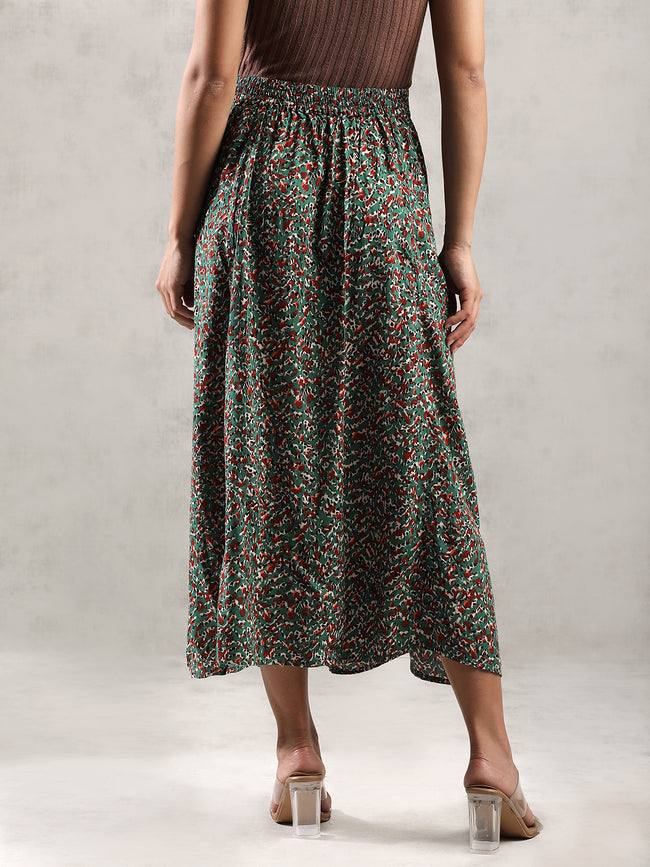 Women Green Regular Fit Skirt