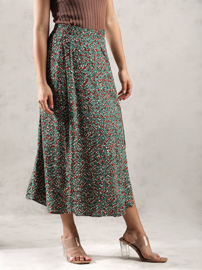 Women Green Regular Fit Skirt