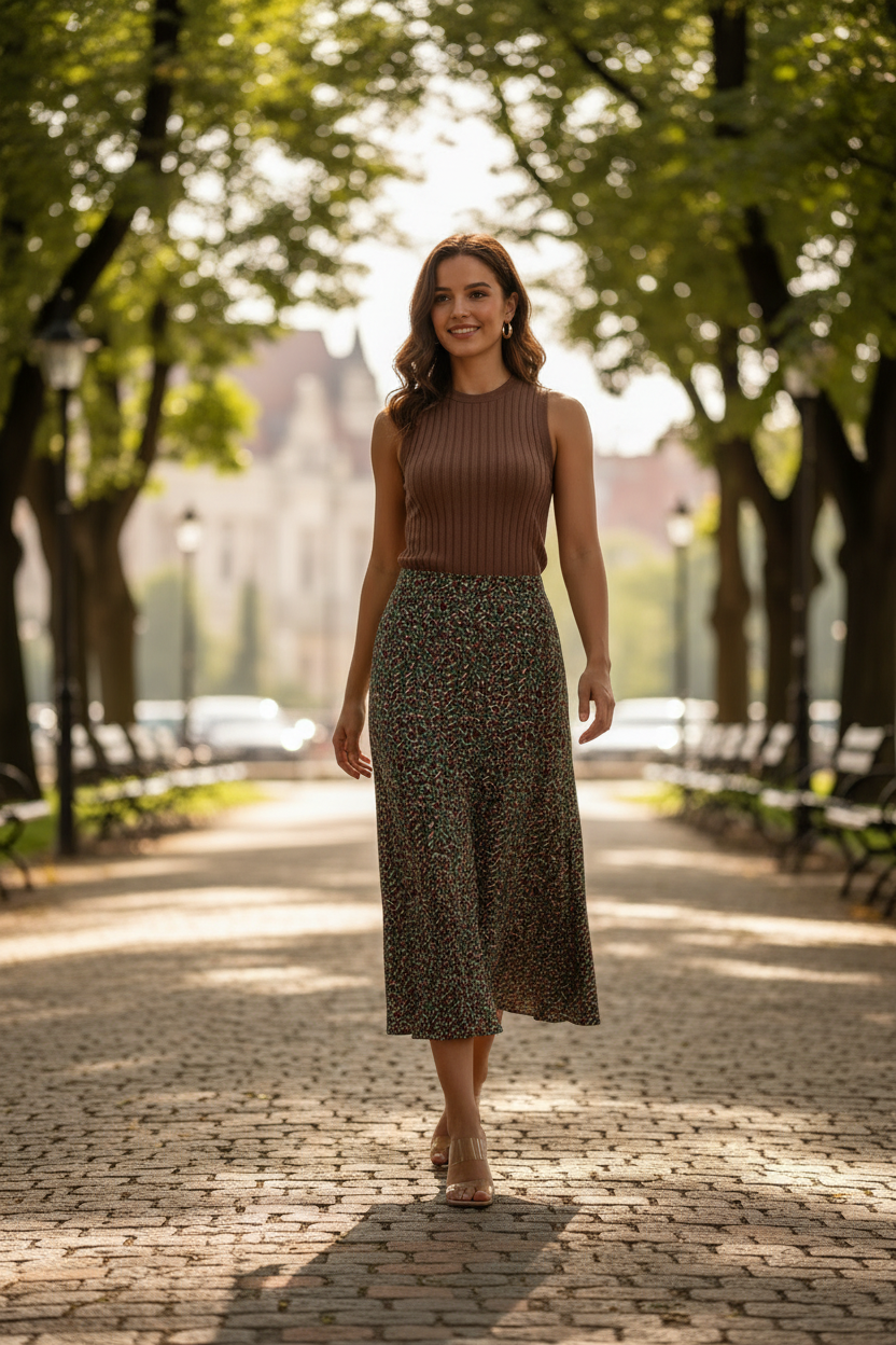 Women Green Regular Fit Skirt