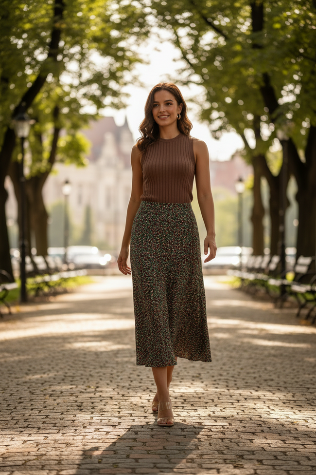 Women Green Regular Fit Skirt