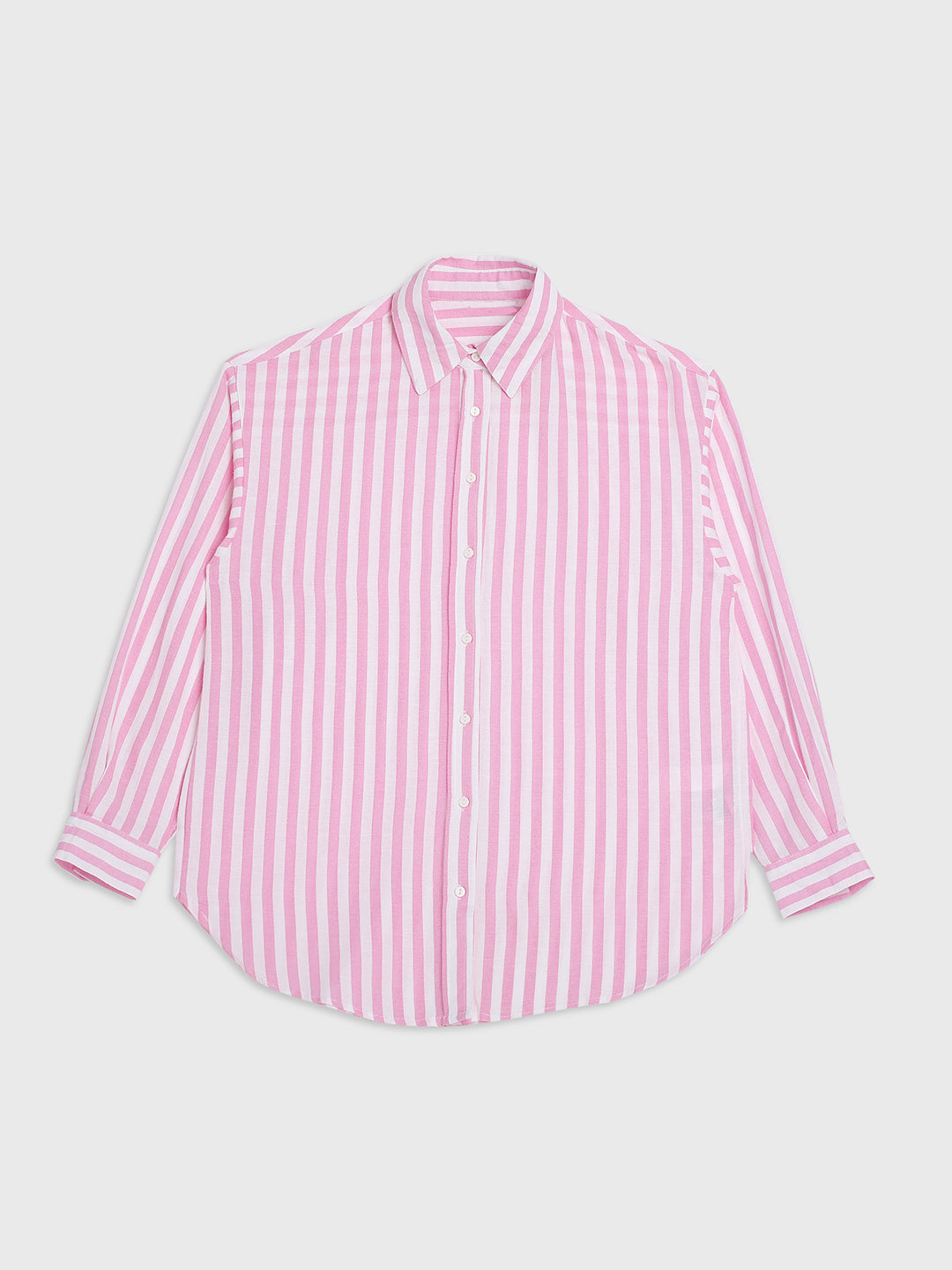 Women Pink Comfort Fit Striped Shirt