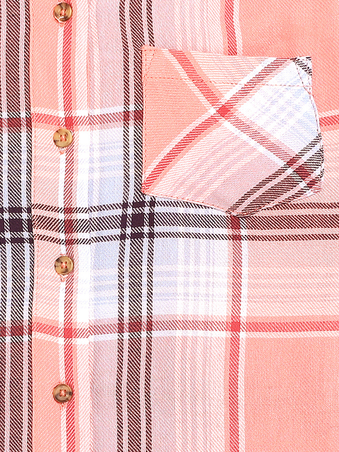 Women Pink Checked Cropped Shirt