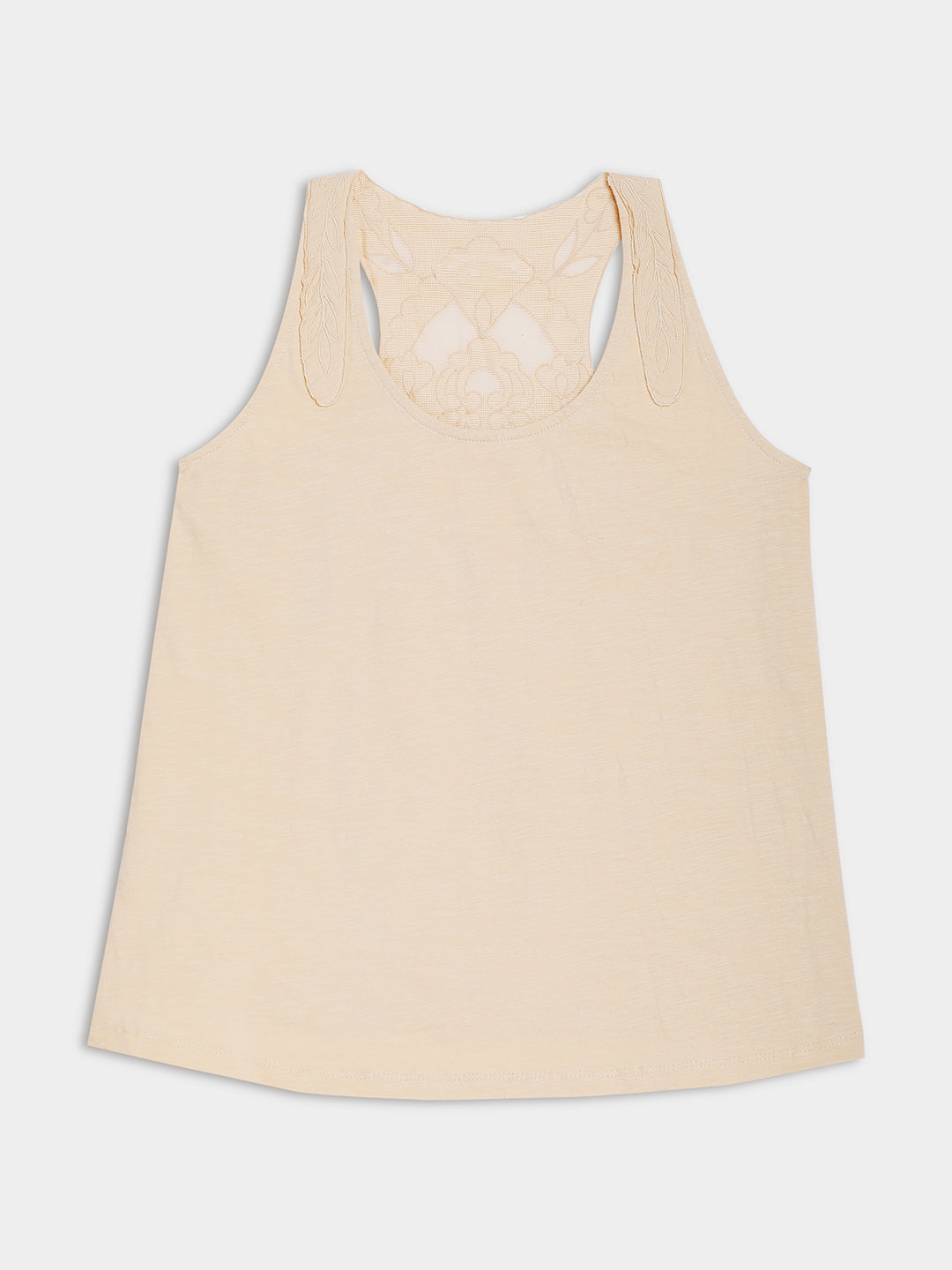 Women Cream Comfort Fit Tank Top