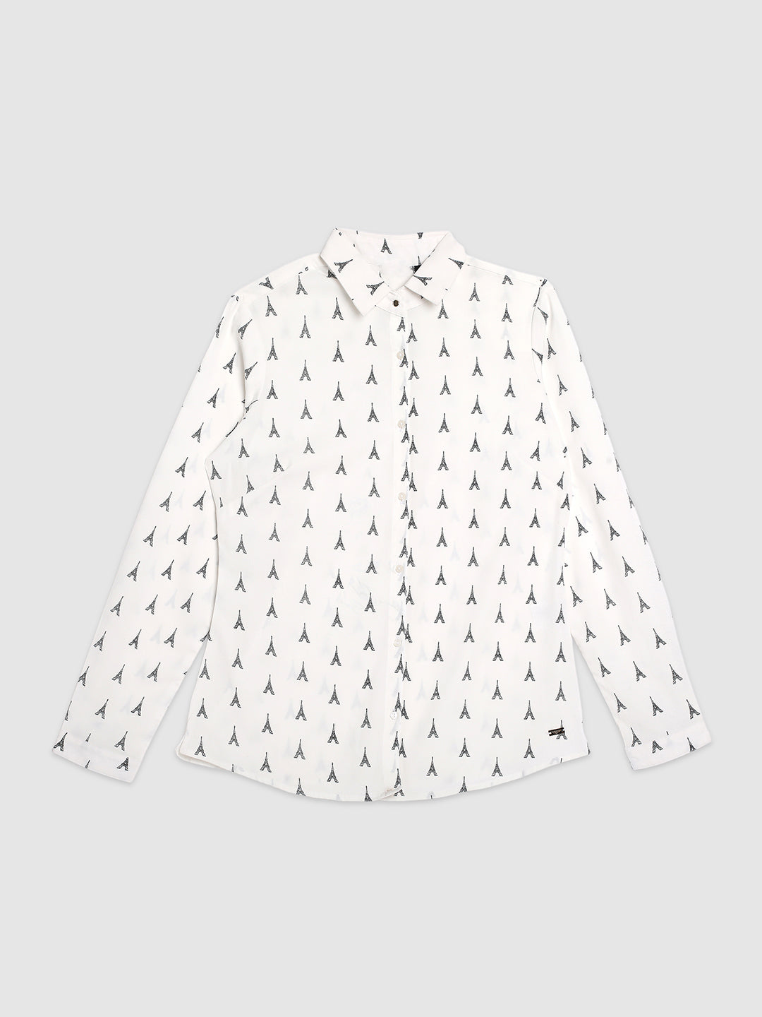 Women White Printed Shirt