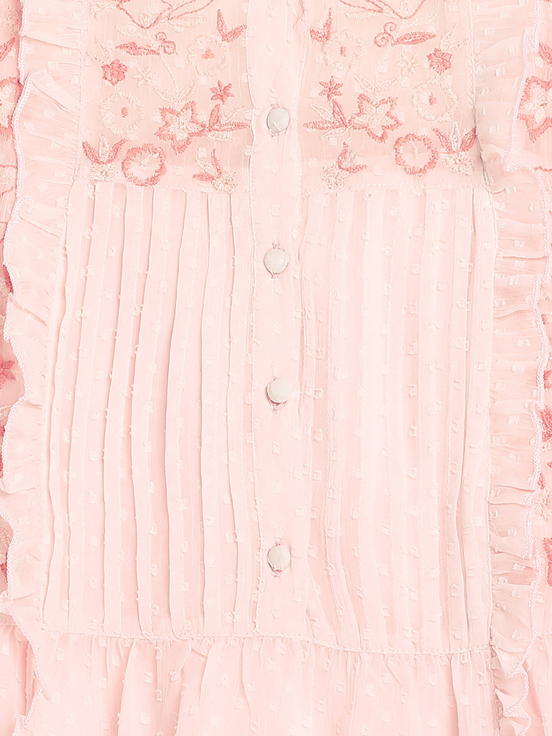 Women Pink Pleated A-Line Top