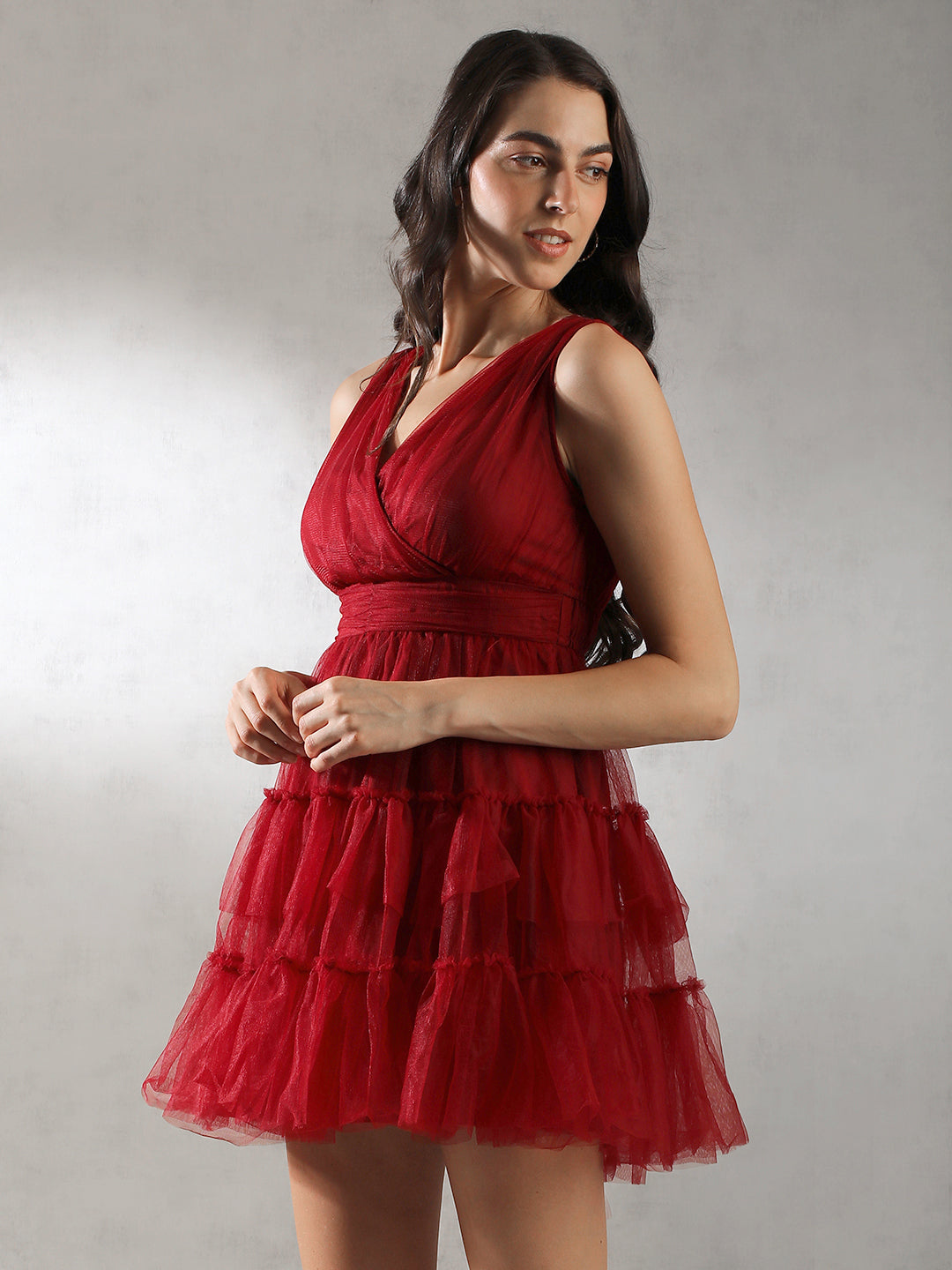 Women Red Mini Party Dress