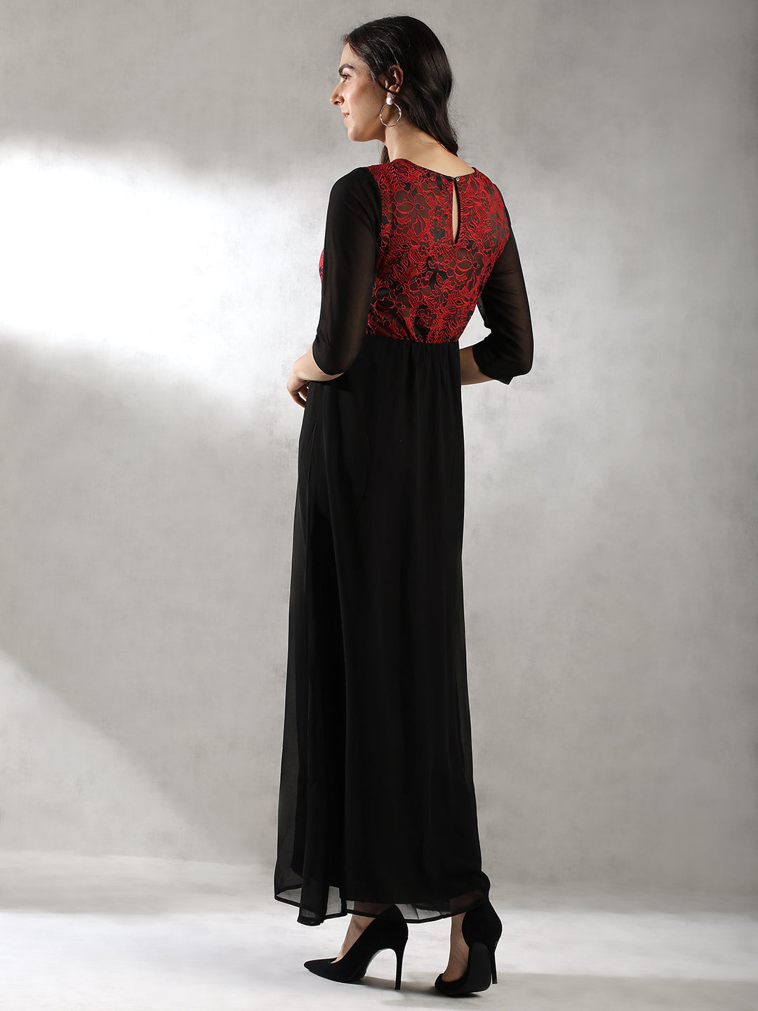 Women Black Maxi Festive Dress