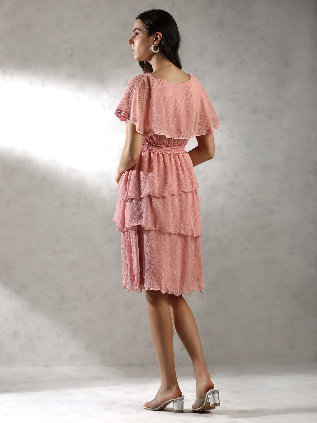 Women Pink Textured Dress