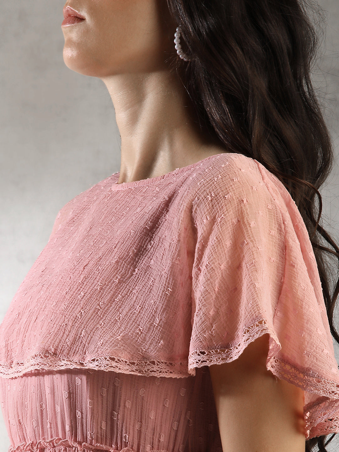 Women Pink Textured Dress