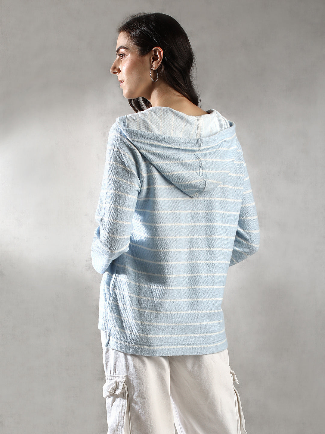 Women Blue Oversize Hoodie