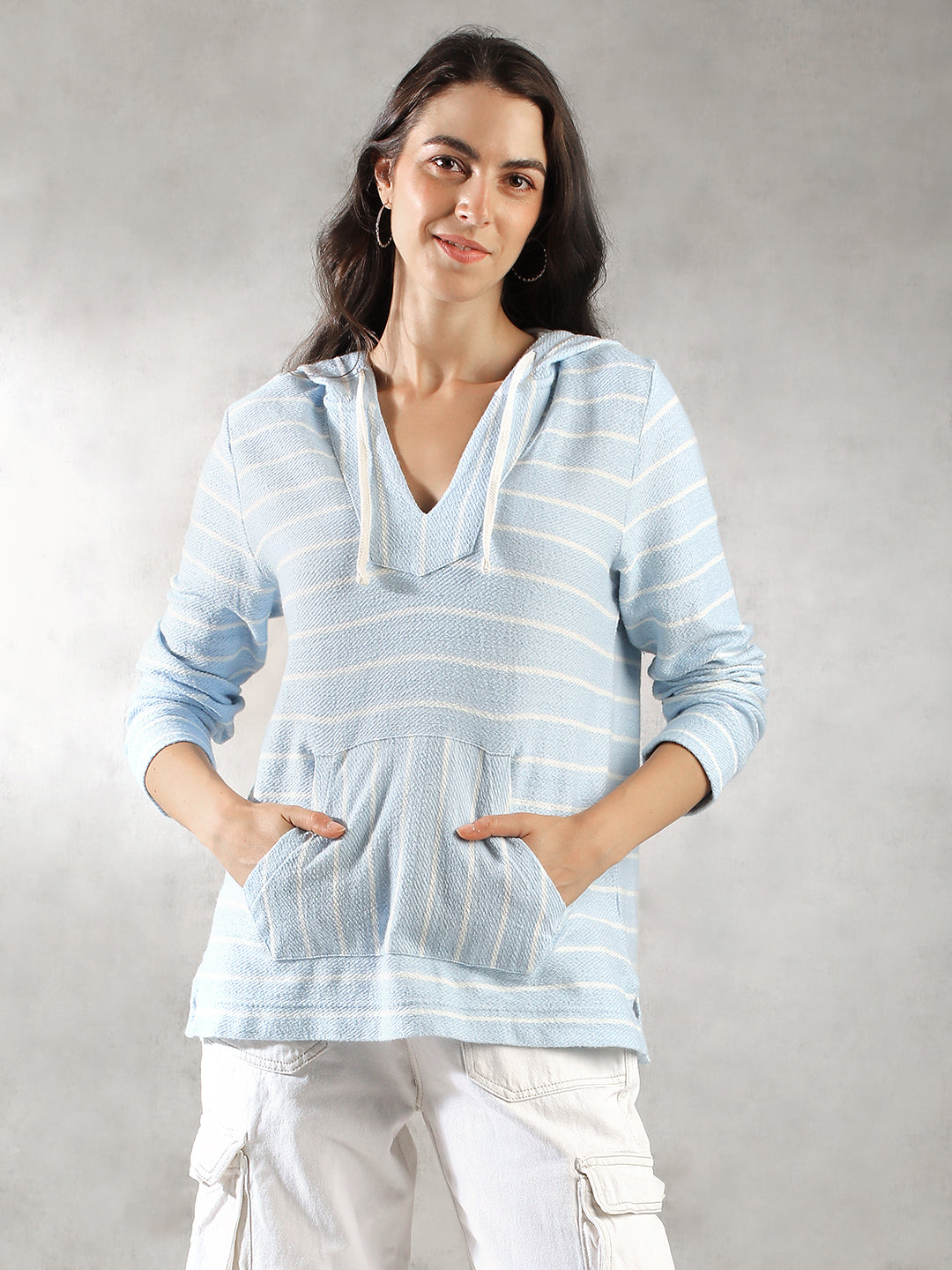 Women Blue Oversize Hoodie