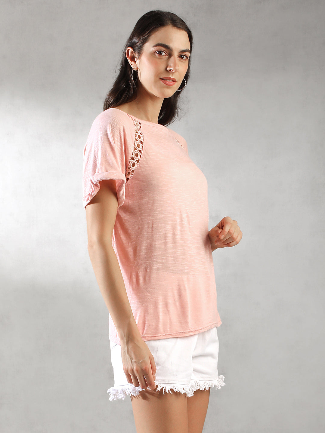 Women Peach Comfort Fit Top