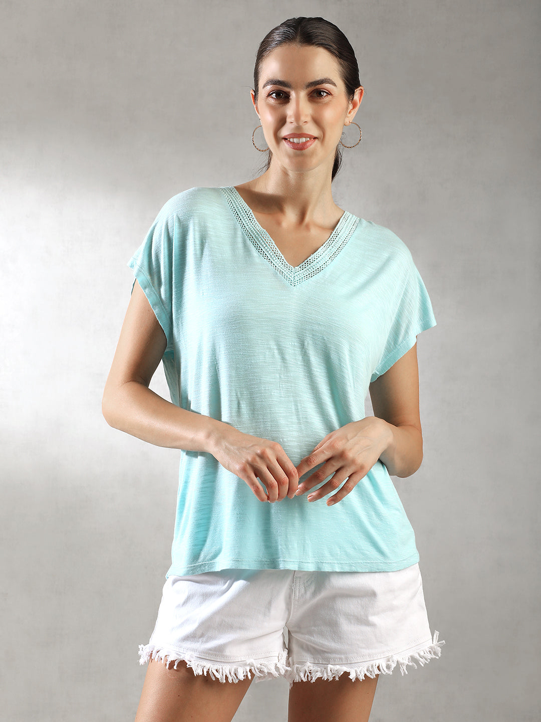 Women Blue Comfort Fit Casual Top