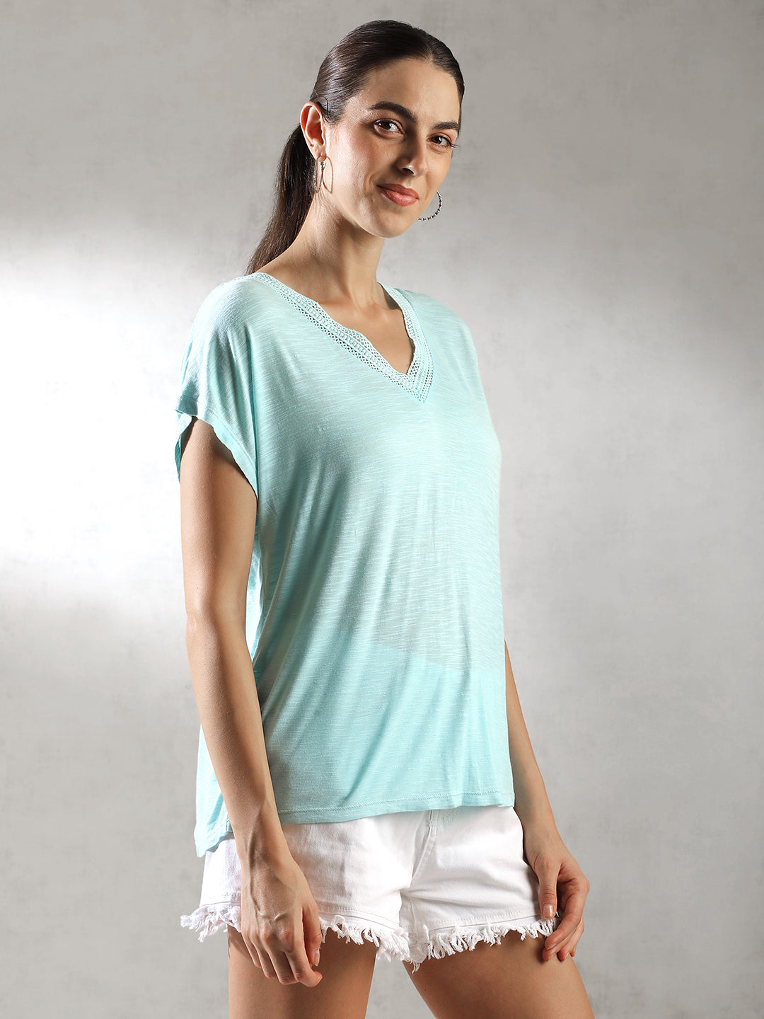 Women Blue Comfort Fit Casual Top