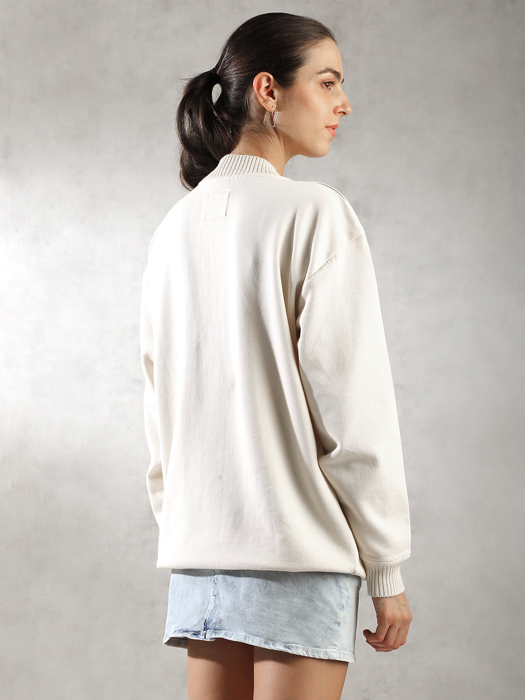 Women Off-White Oversize Cardigan