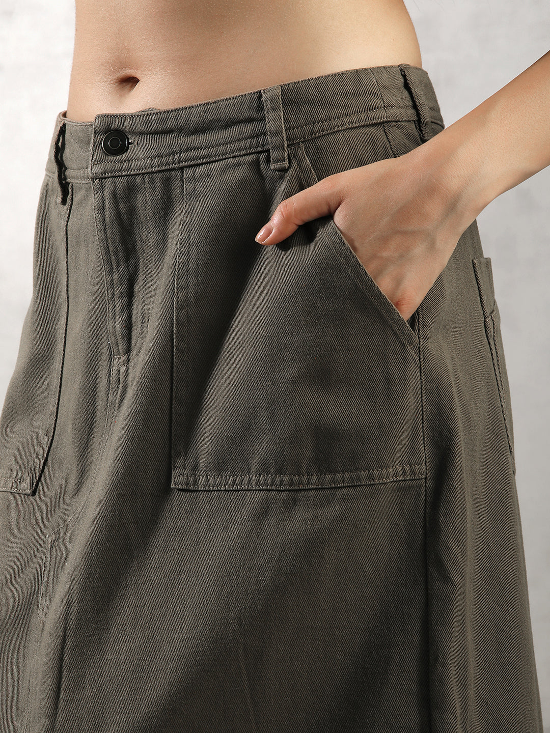 Women Olive Regular Fit Skirt
