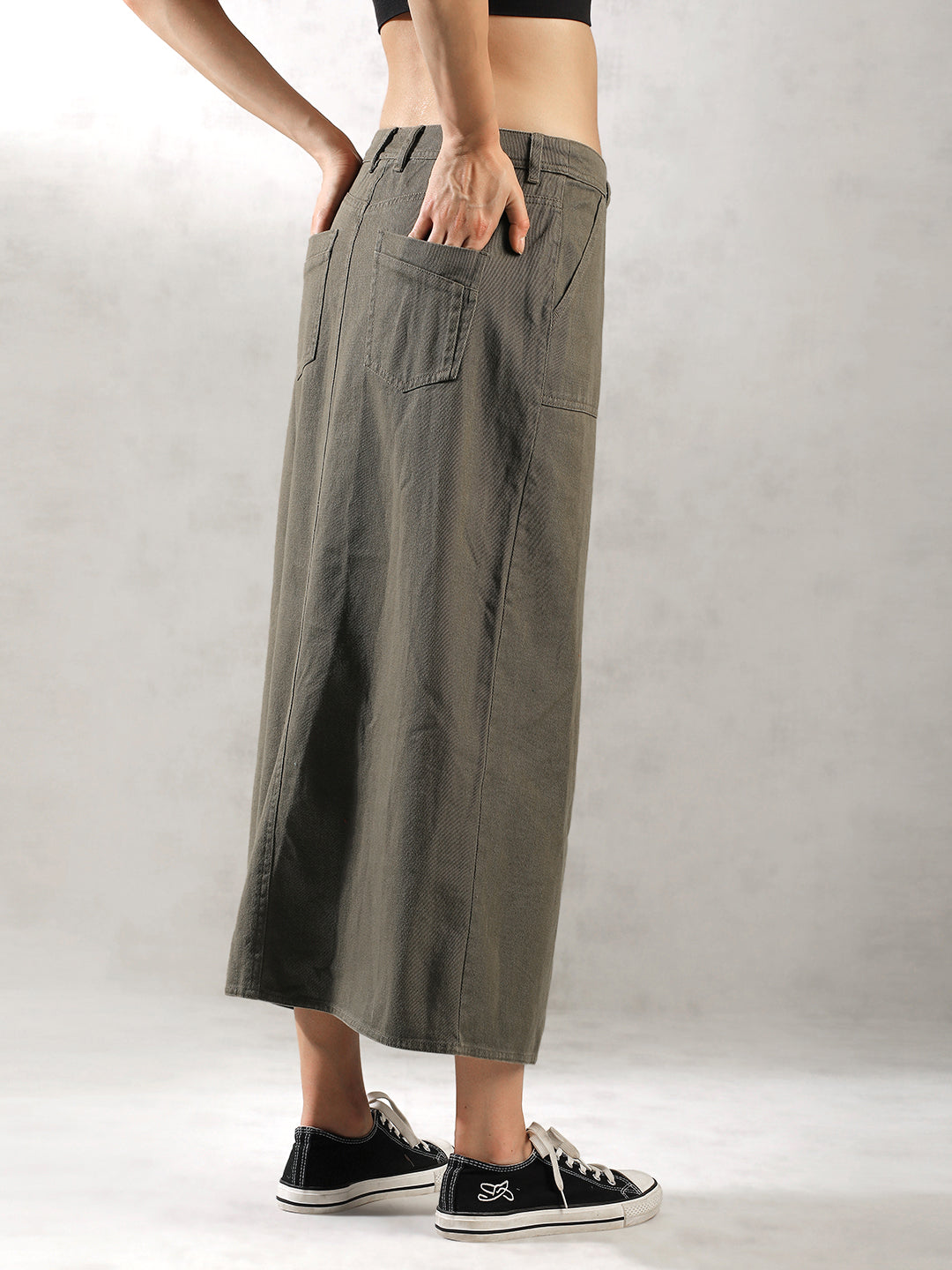 Women Olive Regular Fit Skirt
