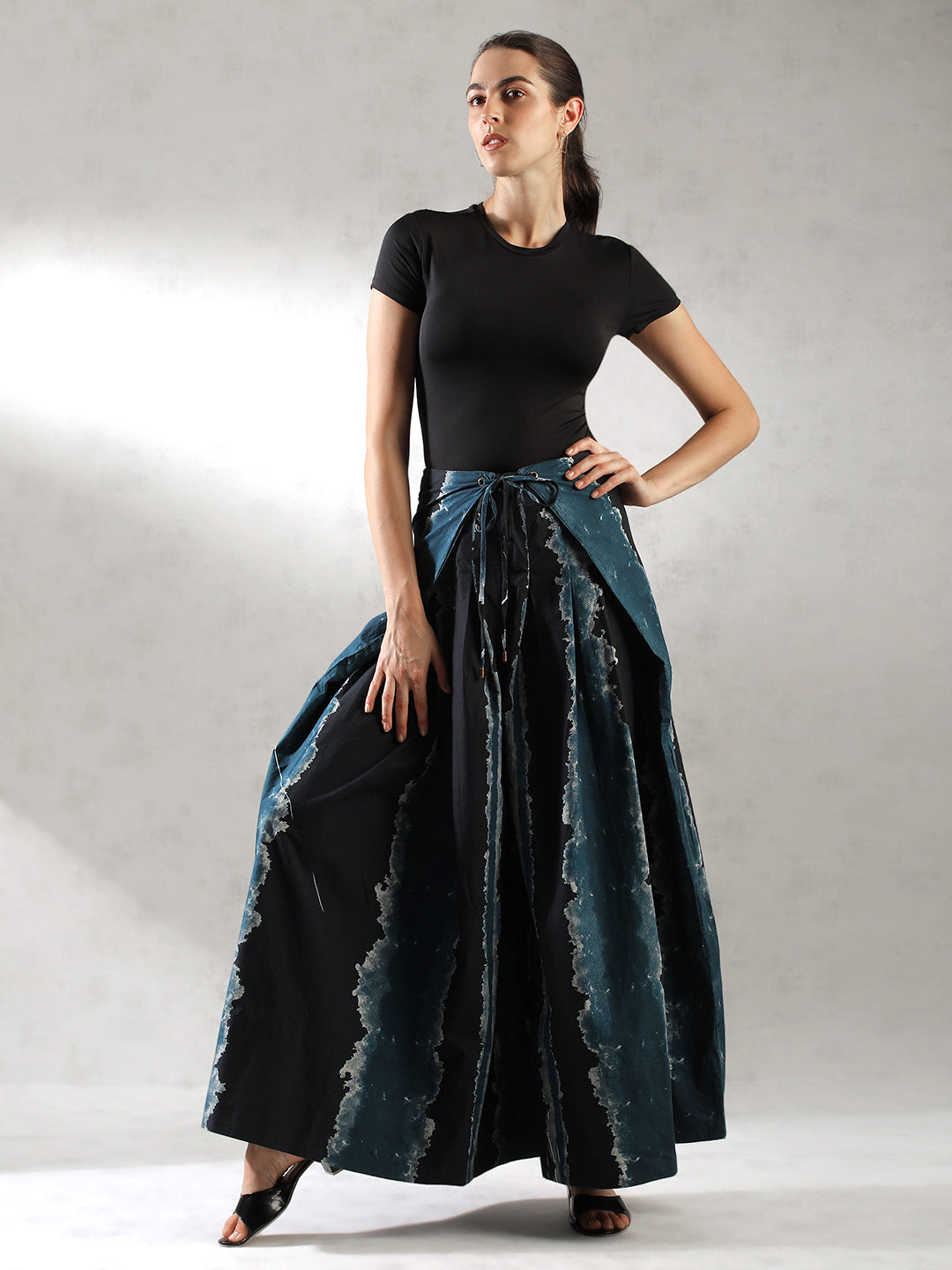 Women Navy Boho Warp Style Pants