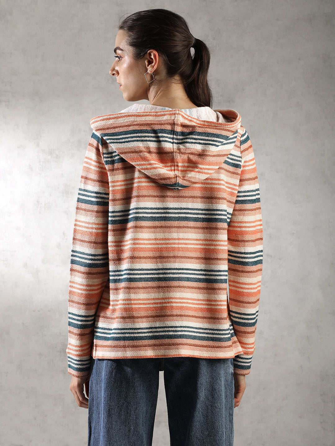 Women Peach Oversize Hoodie