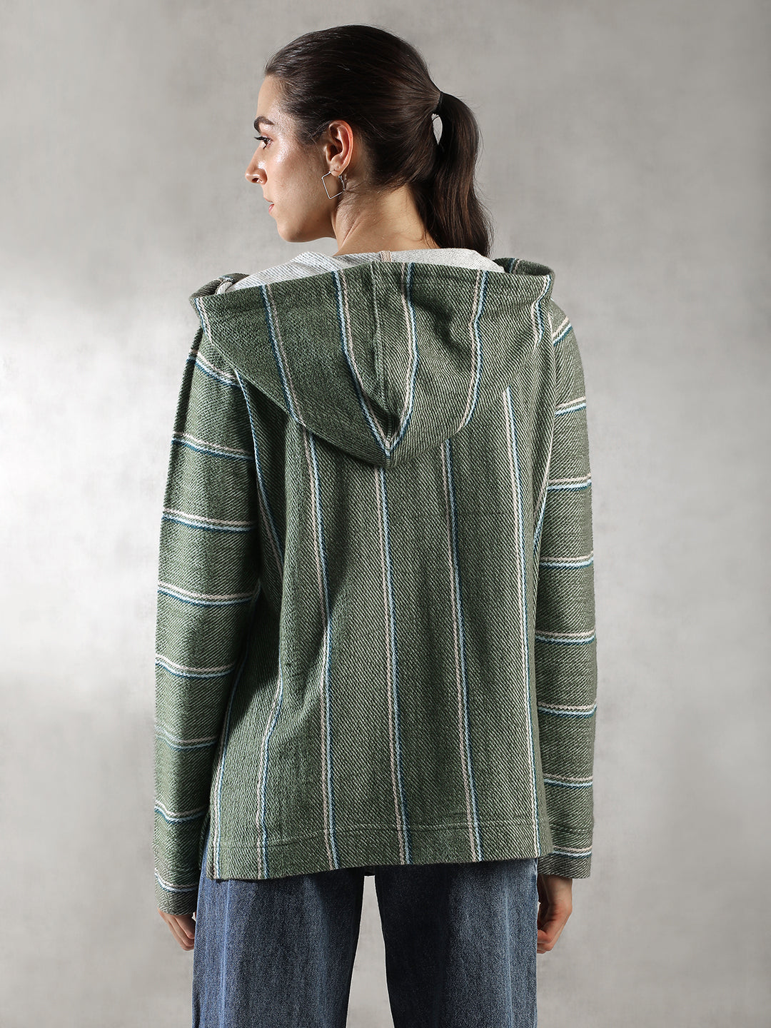 Women Green Oversize Hoodie