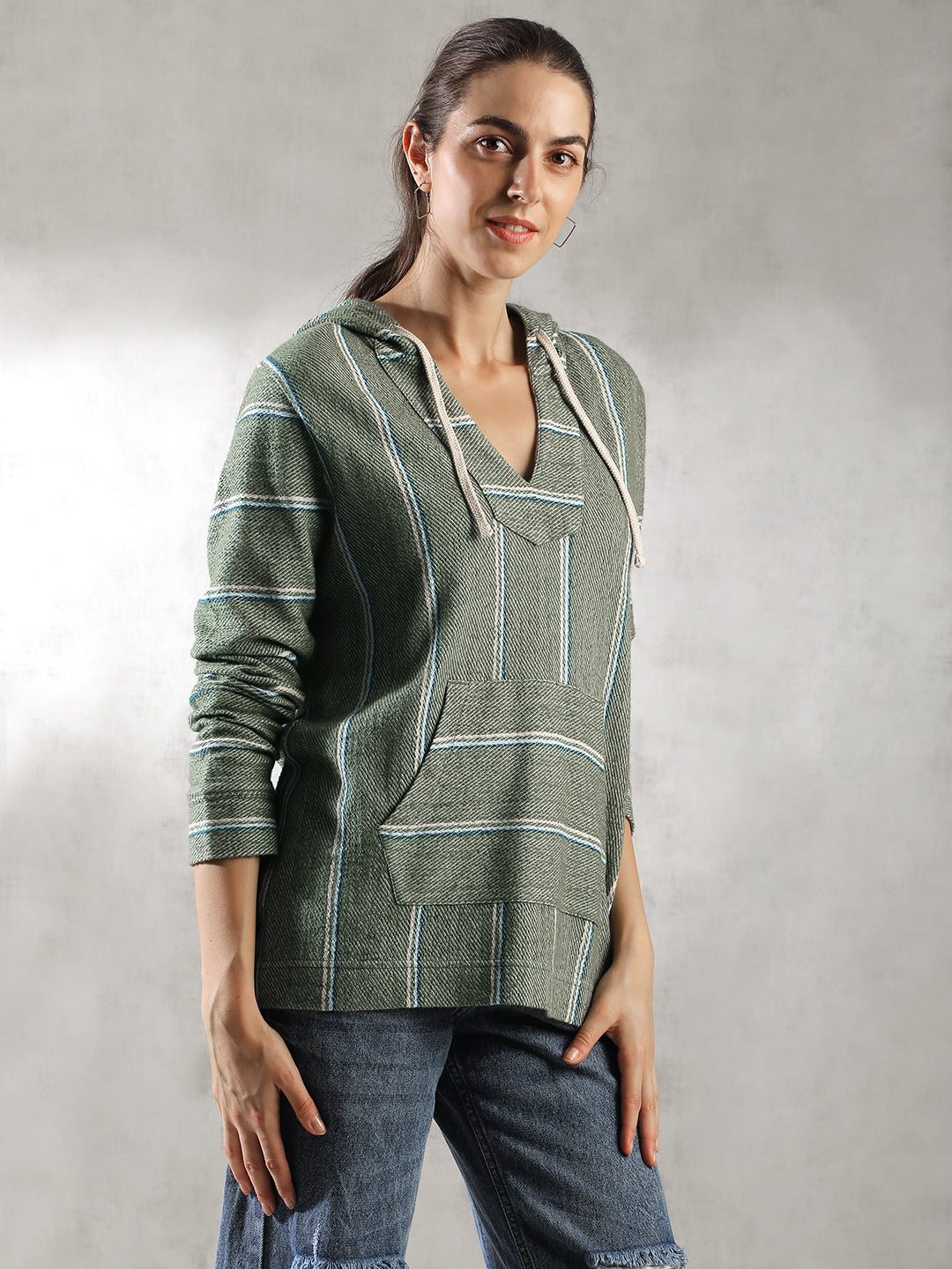 Women Green Oversize Hoodie