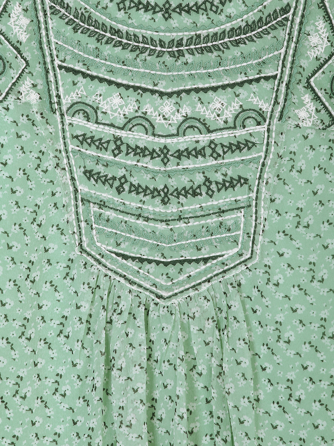 Women Mint Green Embroidered Top