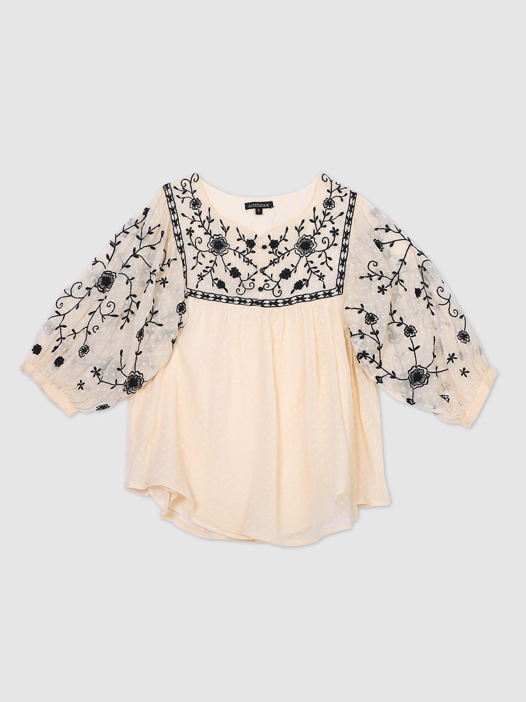 Women Peach Embroidered Top