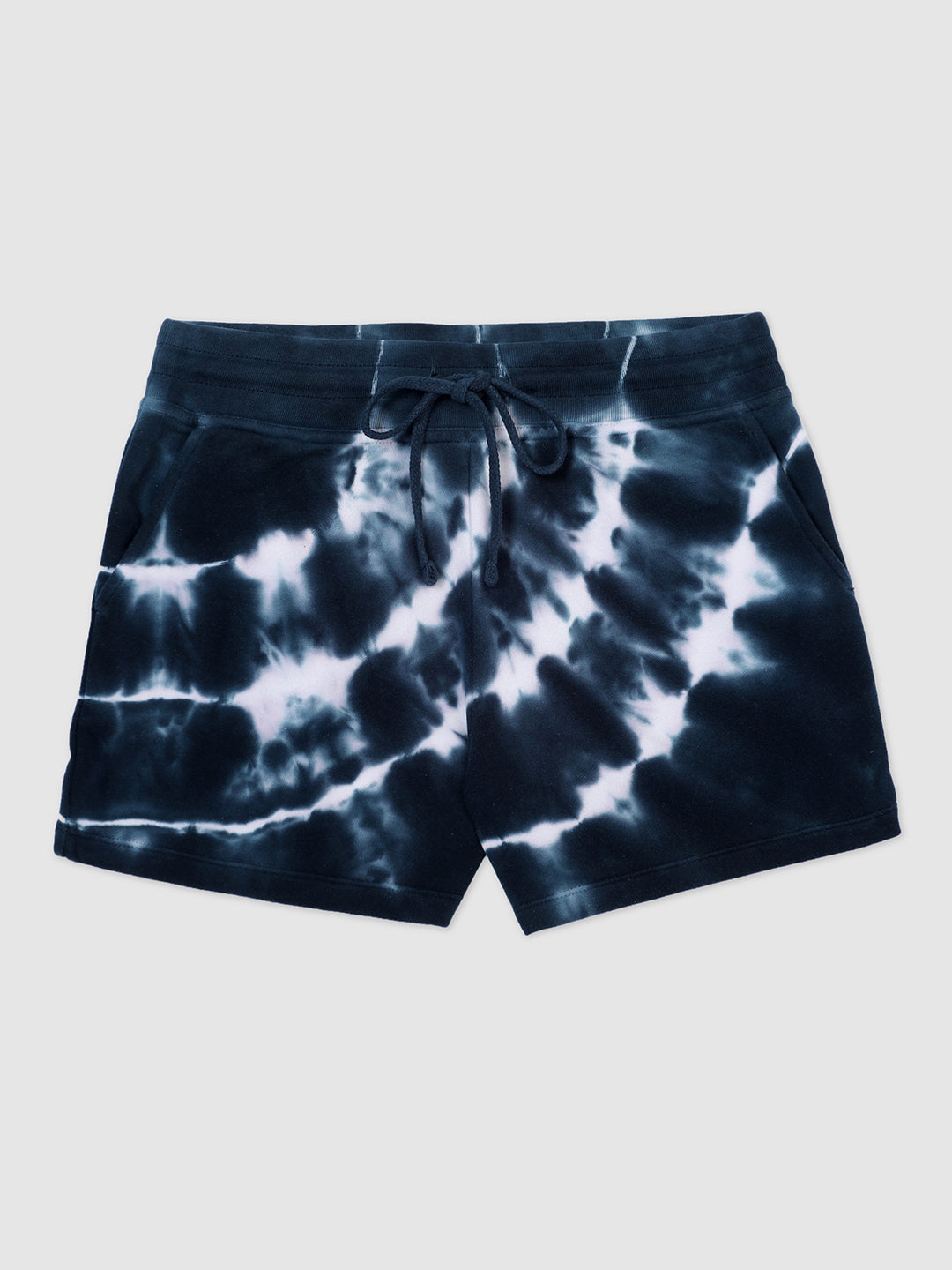 Women Navy Tie & Dye Knit Shorts