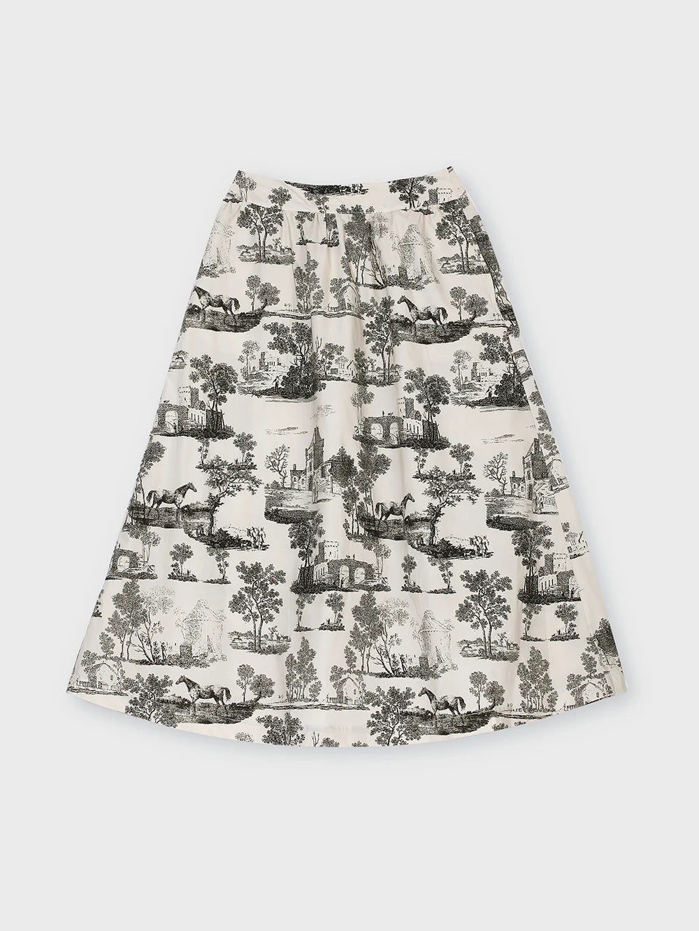 Women White Printed Chic Skirt