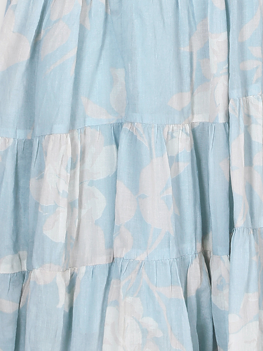 Women Sky Blue Printed Maxi Dress