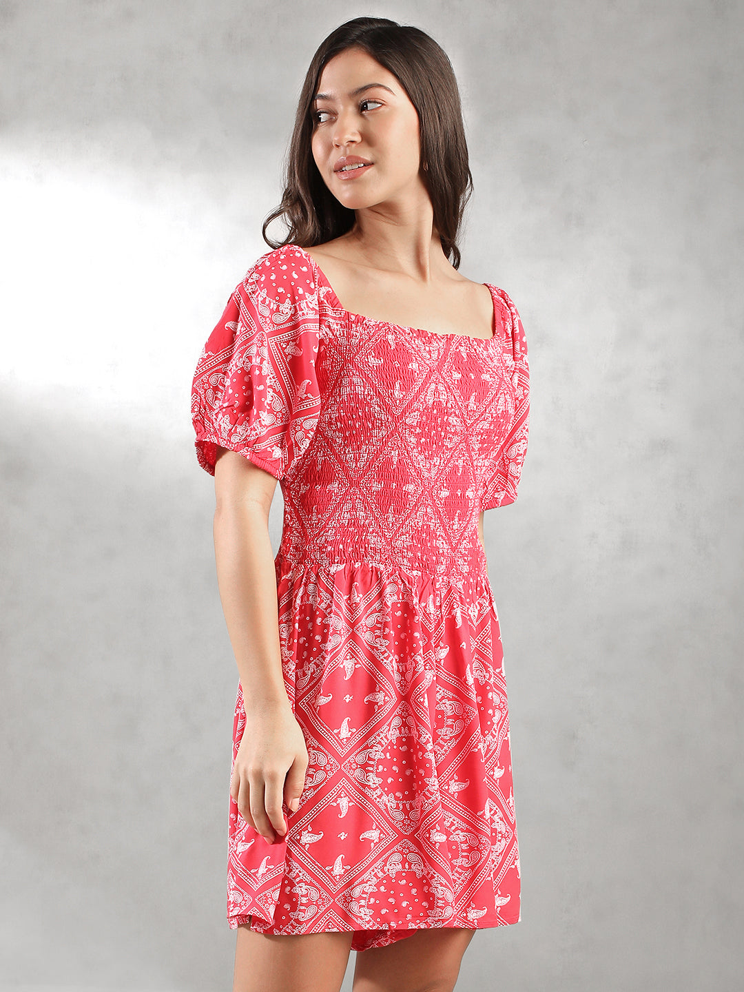 Women Printed Romper with Pockets