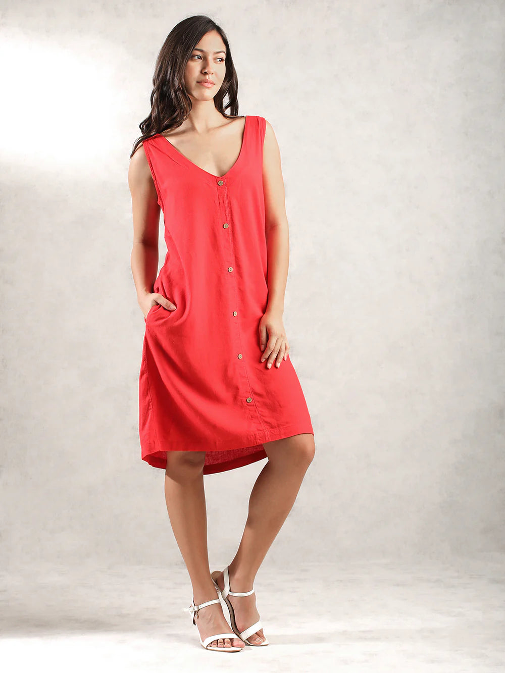 Women Red Regular Fit Dress