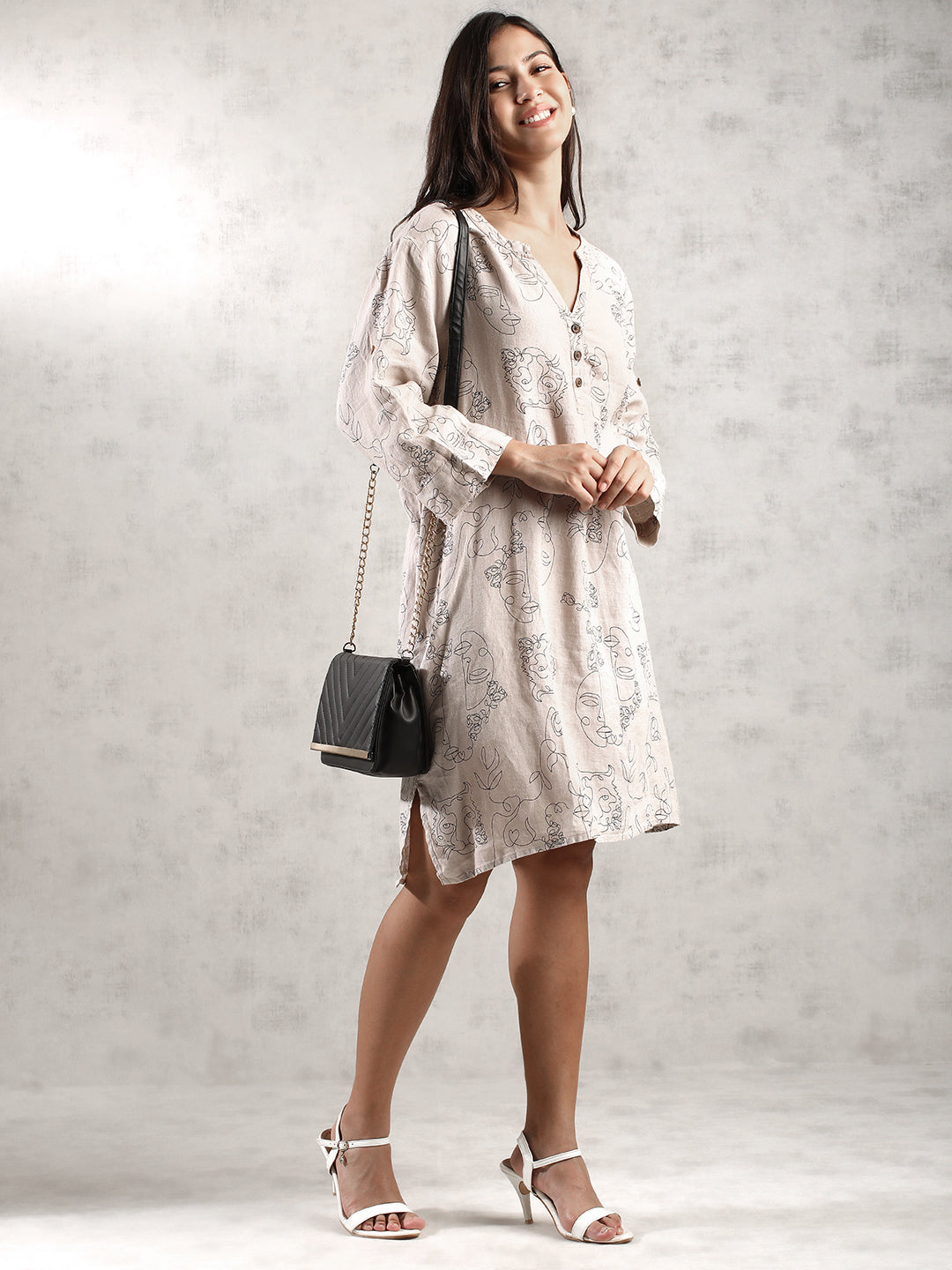 Women Grey Oversize Fit Dress