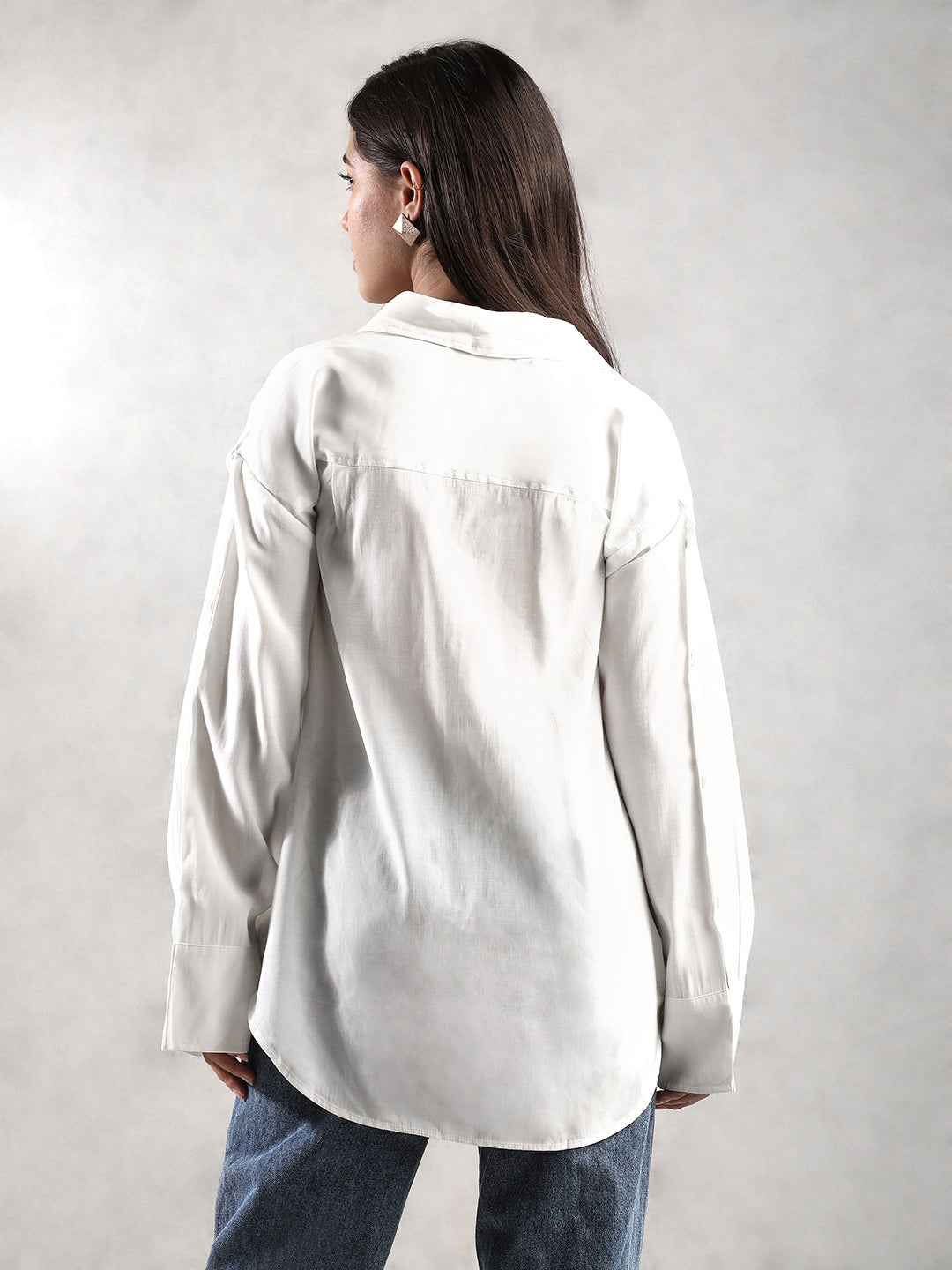 Women Cream Comfort Fit Shirt